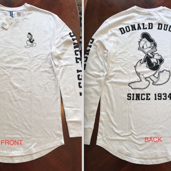 H&M Disney Donald Duck Long Sleeve T-shirts M,L,XL - Picture 6 of 8